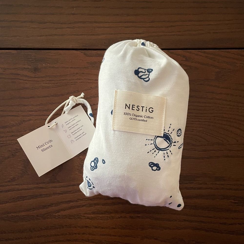 NESTiG Organic Cotton Mini Crib Sheets